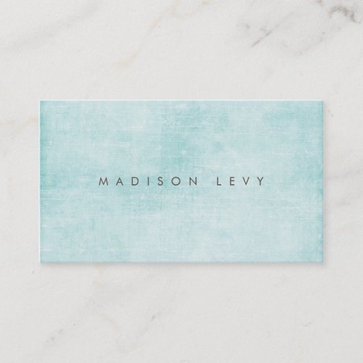 Turquoise Minimalist Distressed Appointment Cards 予約カード (正面)