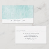 Turquoise Minimalist Distressed Torn  Cards 予約カード (正面/裏面)