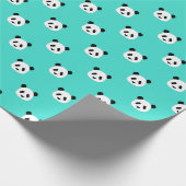 Turquoise - Minimalist Panda Pattern ラッピングペーパー (角)