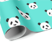 Turquoise - Minimalist Panda Pattern ラッピングペーパー (ロールコーナー)