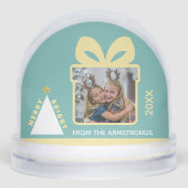 Turquoise Minimalist Tree Gift Box Photo Keepsake (正面)