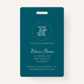 Turquoise Modern Logo Photo Photographer Badge バッジ (裏面)