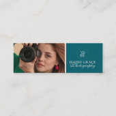 Turquoise Modern Photo Photographer  スキニー名刺 (正面)