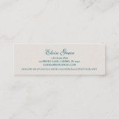 Turquoise Modern Photo Photographer  スキニー名刺 (裏面)