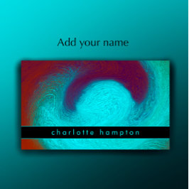 Turquoise Modern Unique Cool Groovy Custom 名刺
