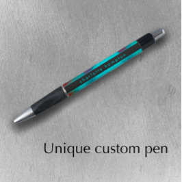 Turquoise Modern Unique Cool Groovy Personalized ボールペン