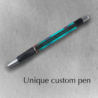 Turquoise Modern Unique Cool Groovy Personalized ボールペン