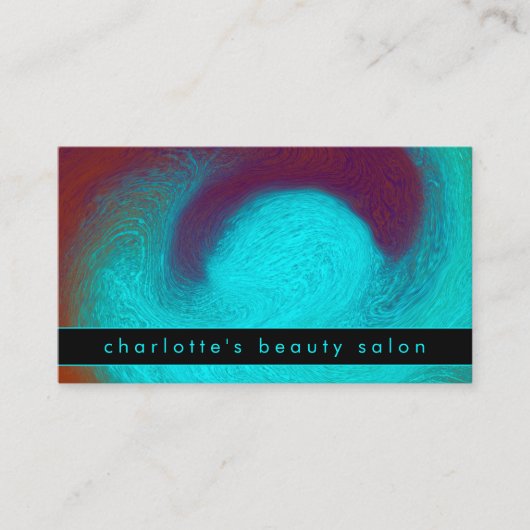 Turquoise Modern Unique Custom QR Code Gift Card 名刺 (正面)