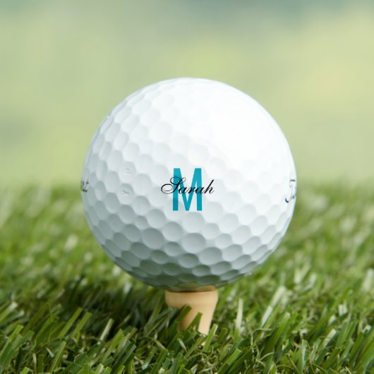 Turquoise Monogram Titleist VI Golf Balls ゴルフボール (インサイチュ 木)
