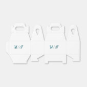 Turquoise monogram wedding couple name simple styl フェイバーボックス (折り畳みなし)