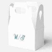 Turquoise monogram wedding couple name simple styl フェイバーボックス (オープン)