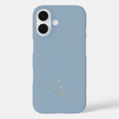 Turquoise & Navy Minimal Initial Monogram Case Case-Mate iPhoneケース (裏面)