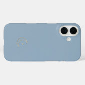 Turquoise & Navy Minimal Initial Monogram Case Case-Mate iPhoneケース (裏面 (横))