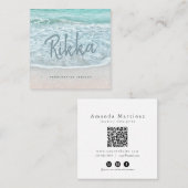Turquoise Ocean Sandy Beach Handmade Jewelry QR スクエア名刺 (正面/裏面)