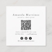 Turquoise Ocean Sandy Beach Handmade Jewelry QR スクエア名刺 (裏面)