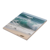 Turquoise Ocean Wave Crashing Shore タイル (側面)
