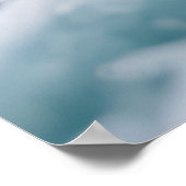 Turquoise Ocean Wave Golden Swirl ポスター (角)