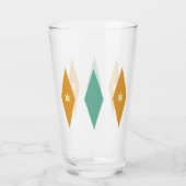 Turquoise Orange Cream Stars & Diamonds Midcentury タンブラーグラス (裏面)