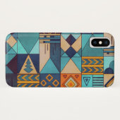 Turquoise & Orange Patchwork  Case-Mate iPhoneケース (裏面(横))