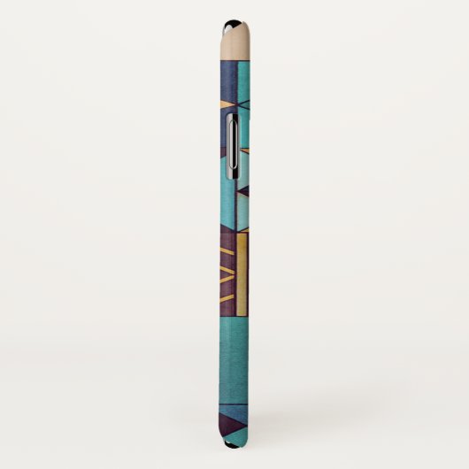 Turquoise & Orange Patchwork Case-Mate iPhoneケース (裏面/右)