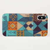 Turquoise & Orange Patchwork  Case-Mate iPhoneケース (裏面(横))