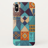 Turquoise & Orange Patchwork  Case-Mate iPhoneケース (裏面)