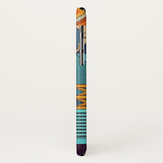 Turquoise & Orange Patchwork  Case-Mate iPhoneケース (裏面/左)