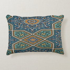 Turquoise Persian Tile Lumbar Pillow – Elegant Tra アクセントクッション