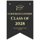 Turquoise Photo Graduation Party Congratulations バンティングフラッグ (第1の旗)