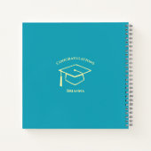 Turquoise Photo Modern Graduation ノートブック (裏面)