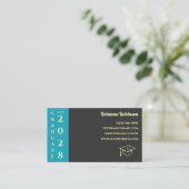 Turquoise Photo Modern Graduation Name Card コーリングカード (スタンド正面)