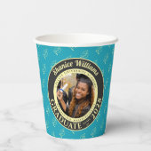 Turquoise Photo Modern Graduation Party 紙コップ (裏面)