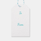 Turquoise Pink White Palm Aloha Tropical  ギフトタグ (裏面)