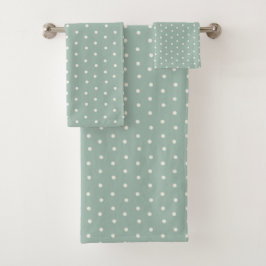 Turquoise Polka Dot Baby Bath Towel Set バスタオルセット