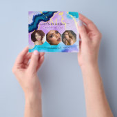 Turquoise Purple Agate Makeup Artist Watercolor チラシ (手)