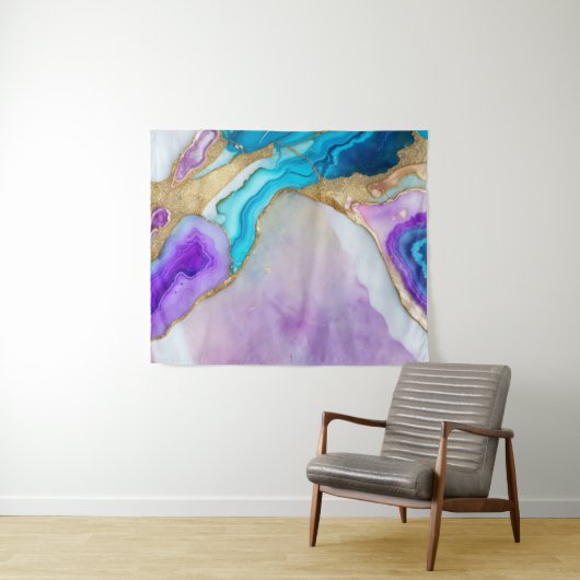 Turquoise Quartz Marble Wallpaper タペストリー (インサイチュ(横))