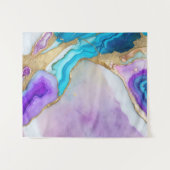 Turquoise Quartz Marble Wallpaper タペストリー (正面(横))