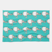 Turquoise Retro Coffee Diner Kitchen Towel Gift キッチンタオル (横)