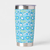 Turquoise Retro Heart Tumbler 保温保冷タンブラー (左面)