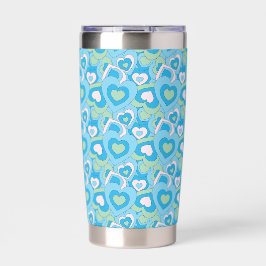 Turquoise Retro Heart Tumbler 保温保冷タンブラー