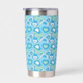 Turquoise Retro Heart Tumbler 保温保冷タンブラー (右面)