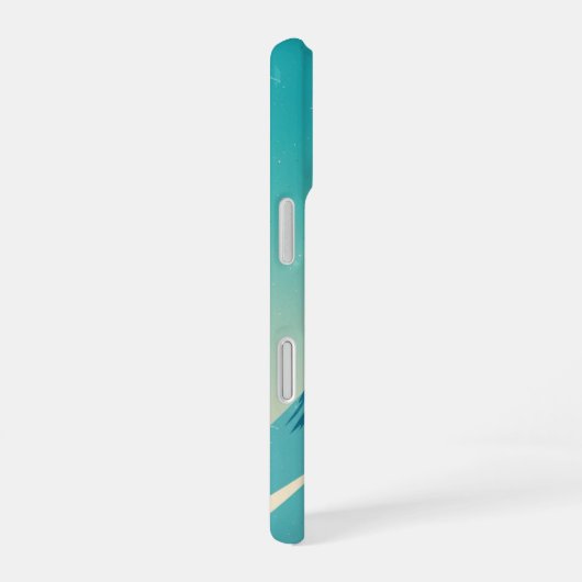 Turquoise Retro Peaks iPhone 16ケース (右側面)