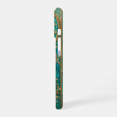 Turquoise Rococo Floral Phone Case iPhone 16ケース (左側面)