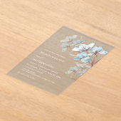 Turquoise Rose Gold Artistic Flowers  Invitation アクリル招待状 (レイダウン)