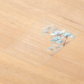 Turquoise Rose Gold Artistic Flowers  Invitation アクリル招待状 (レイダウン)