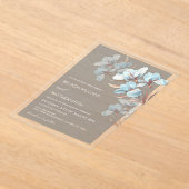 Turquoise Rose Gold Artistic Flowers  Invitation アクリル招待状 (レイダウン)