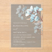 Turquoise Rose Gold Artistic Flowers  Invitation アクリル招待状 (正面)