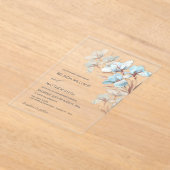 Turquoise Rose Gold Artistic Flowers  Invitation アクリル招待状 (レイダウン)