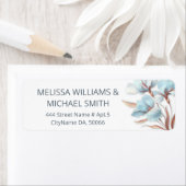 Turquoise Rose Gold Flower |  Wedding ラベル (インサイチュ)