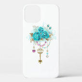 Turquoise Roses with Keys Case-Mate iPhoneケース (裏面)